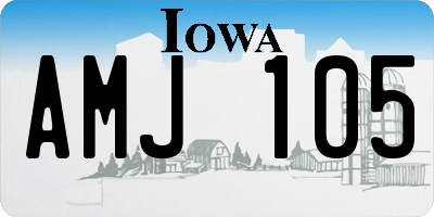 IA license plate AMJ105