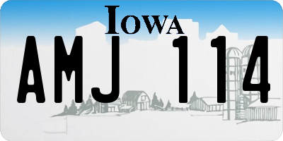 IA license plate AMJ114