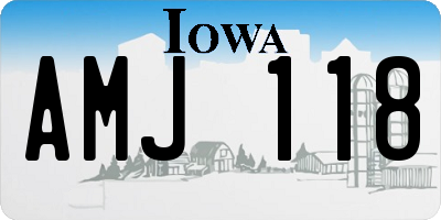 IA license plate AMJ118