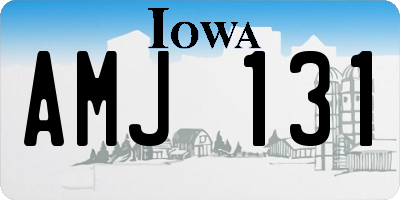 IA license plate AMJ131