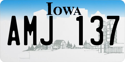 IA license plate AMJ137