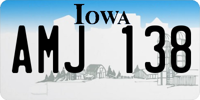 IA license plate AMJ138