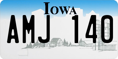 IA license plate AMJ140