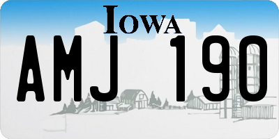 IA license plate AMJ190