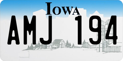 IA license plate AMJ194
