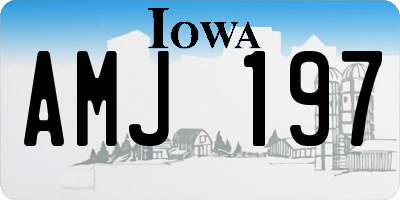 IA license plate AMJ197