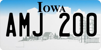 IA license plate AMJ200