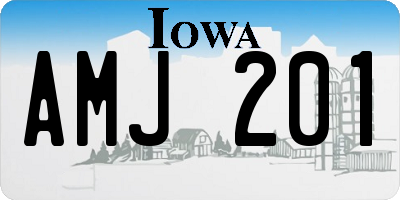 IA license plate AMJ201