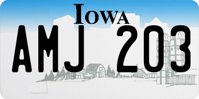IA license plate AMJ203