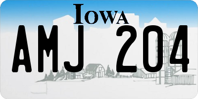 IA license plate AMJ204