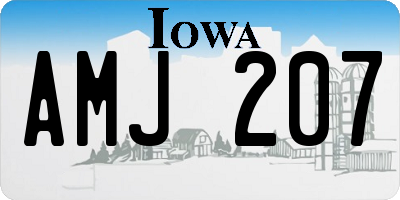 IA license plate AMJ207