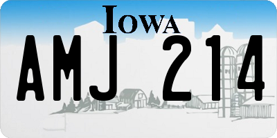 IA license plate AMJ214