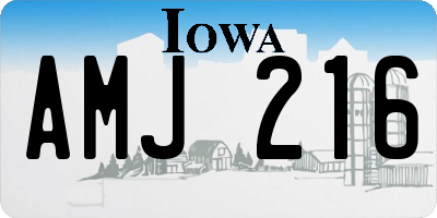 IA license plate AMJ216