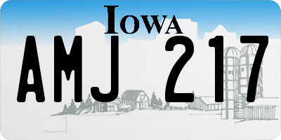 IA license plate AMJ217