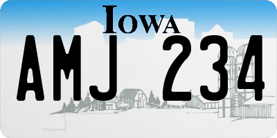 IA license plate AMJ234