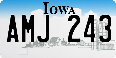 IA license plate AMJ243