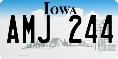 IA license plate AMJ244