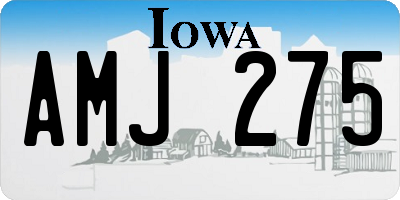 IA license plate AMJ275