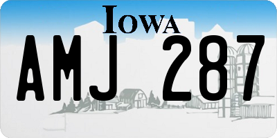 IA license plate AMJ287