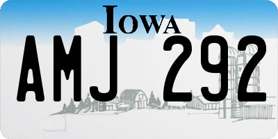 IA license plate AMJ292