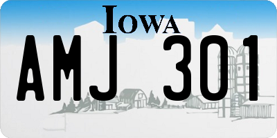 IA license plate AMJ301
