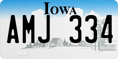 IA license plate AMJ334