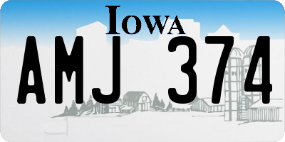 IA license plate AMJ374