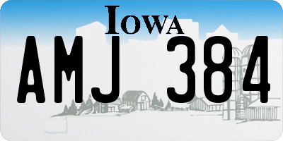 IA license plate AMJ384