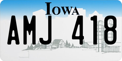 IA license plate AMJ418