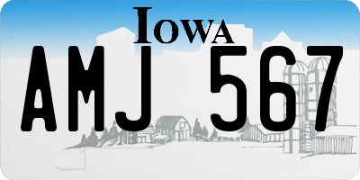 IA license plate AMJ567