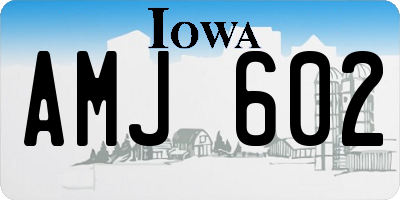 IA license plate AMJ602