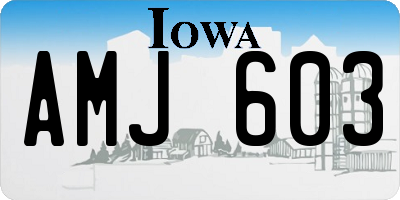 IA license plate AMJ603