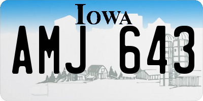 IA license plate AMJ643