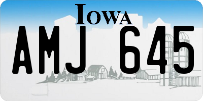 IA license plate AMJ645