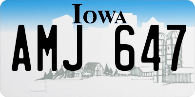 IA license plate AMJ647