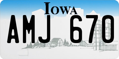 IA license plate AMJ670