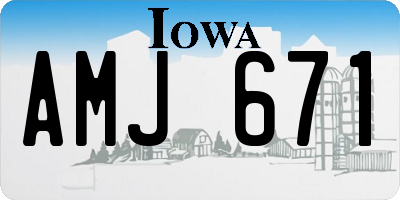 IA license plate AMJ671