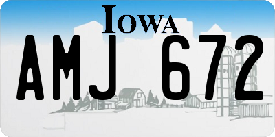 IA license plate AMJ672