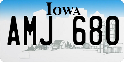 IA license plate AMJ680