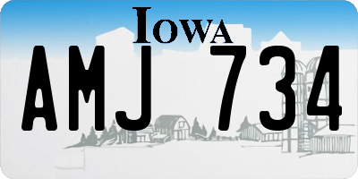 IA license plate AMJ734