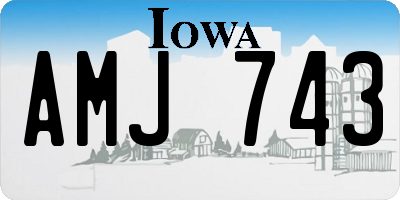 IA license plate AMJ743