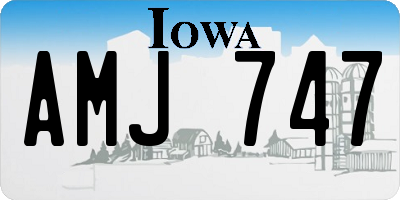 IA license plate AMJ747