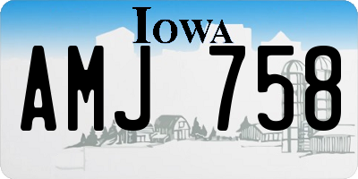 IA license plate AMJ758