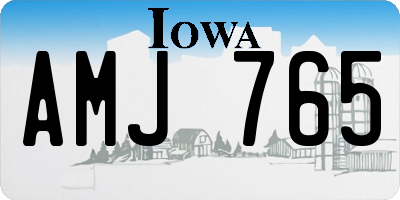 IA license plate AMJ765