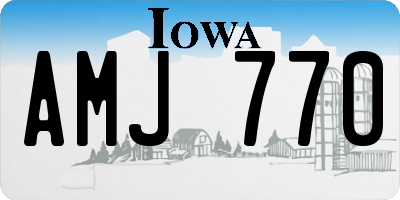 IA license plate AMJ770