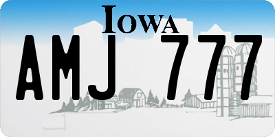 IA license plate AMJ777