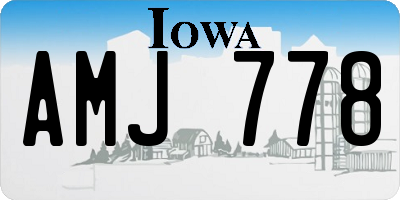 IA license plate AMJ778