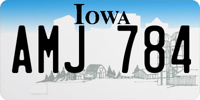 IA license plate AMJ784