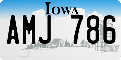 IA license plate AMJ786