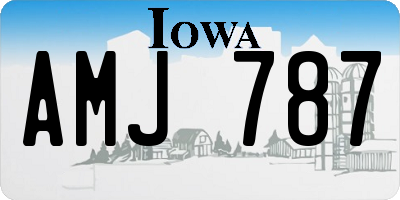 IA license plate AMJ787